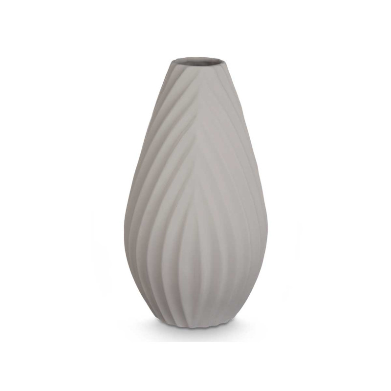 CERAMIC VASE DIAGONAL STRIPE 49CM GREY