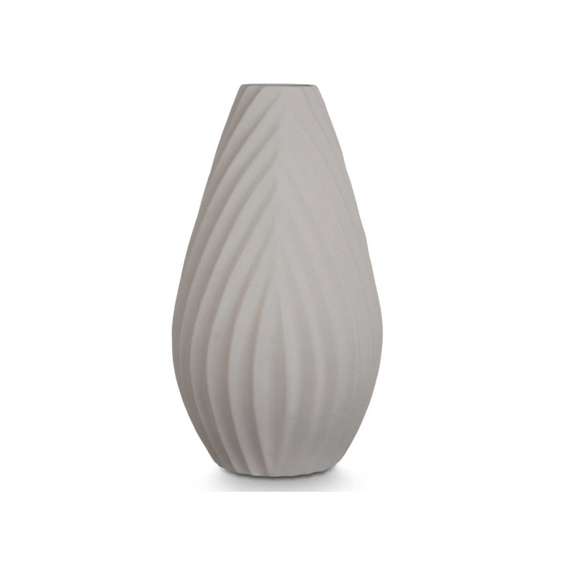 CERAMIC VASE DIAGONAL STRIPE 49CM GREY
