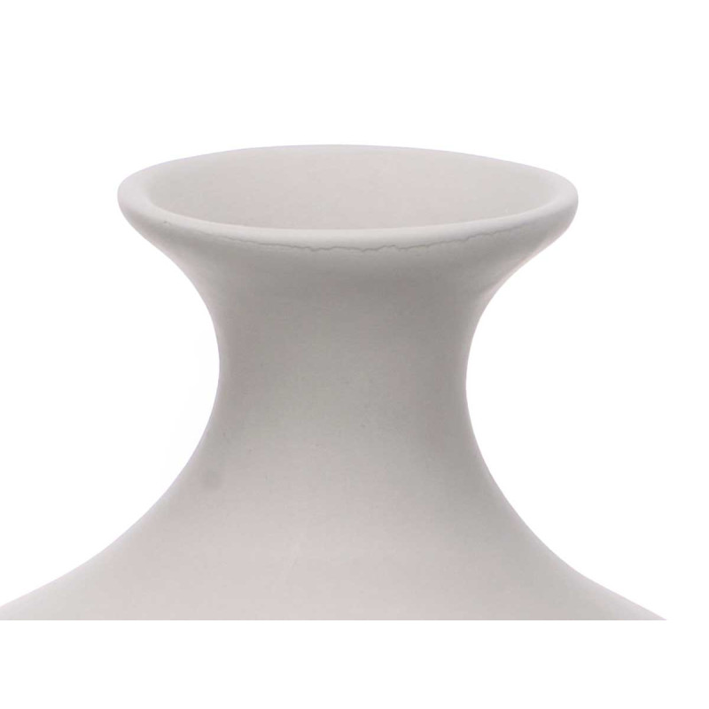 VASE CERAMIQUE GOULOT ÉTROIT 31 CM GRIS
