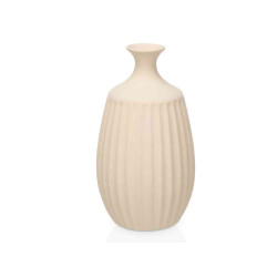 VASO CERAMICA COLLO STRETTO 39CM BEIGE 