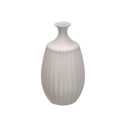 JARRON CERAMICA CUELLO ESTRECHO 48CM GRIS