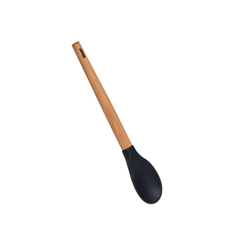 CUCHARA SILICONA MANGO MADERA DE HAYA 30CM