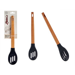 CUCCHIAIO SILICONE MANICO LEGNO DI FAGGIO 30,5CM