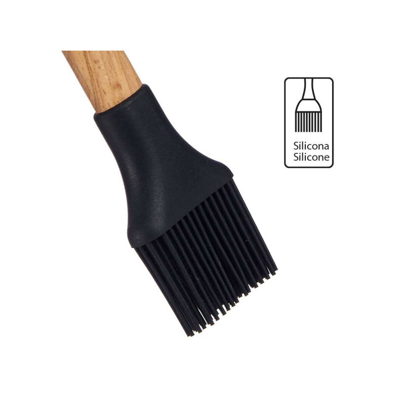 PINCEL COCINA SILICONA MANGO MADERA DE HAYA 28CM
