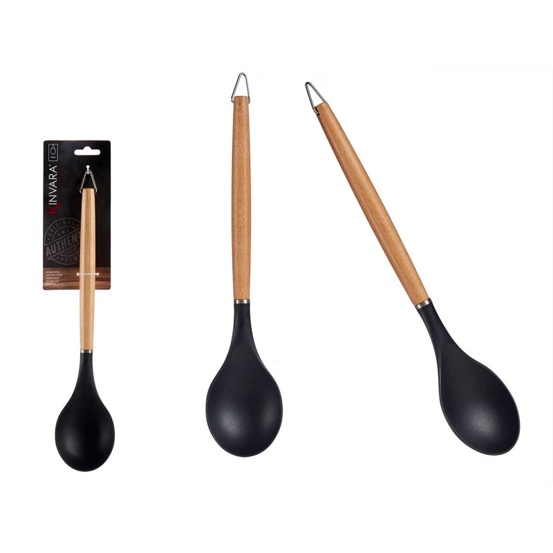 COLHER NYLON PEGA MADEIRA DE FAIA 32,3CM 