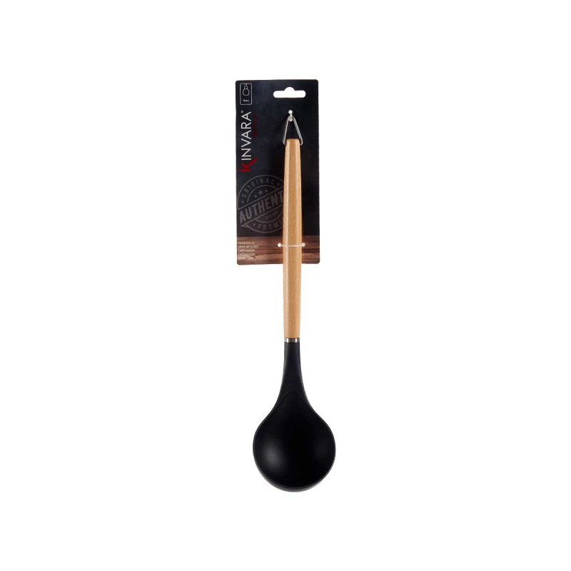 CUCCHIAIO NYLON MANICO DI LEGNO IN FAGGIO 32,5CM