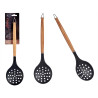 34,3CM NYLON HANDLE BEECH WOOD SLOTTED SPOON 