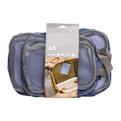 SET 3 BOLSAS VIAJE GRIS