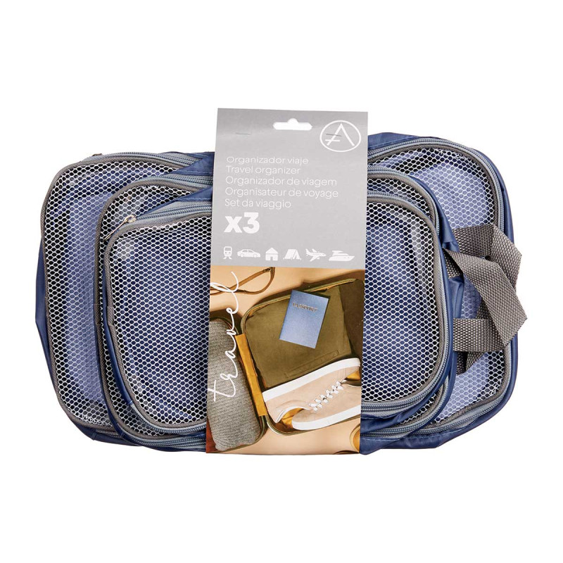 CONJ 3 BOLSAS VIAGEM 3 COR MIX
