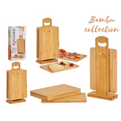 SET 6 TABLAS BAMBU CON SOPORTE