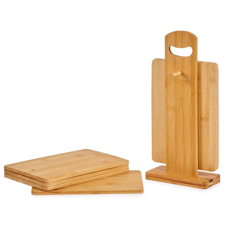 SET 6 TABLAS BAMBU CON SOPORTE