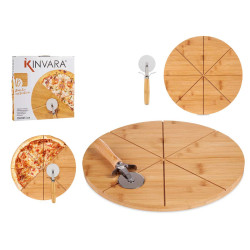 PLATO PIZZA BAMBU 35CM CON CORTA PIZZA BAMBU