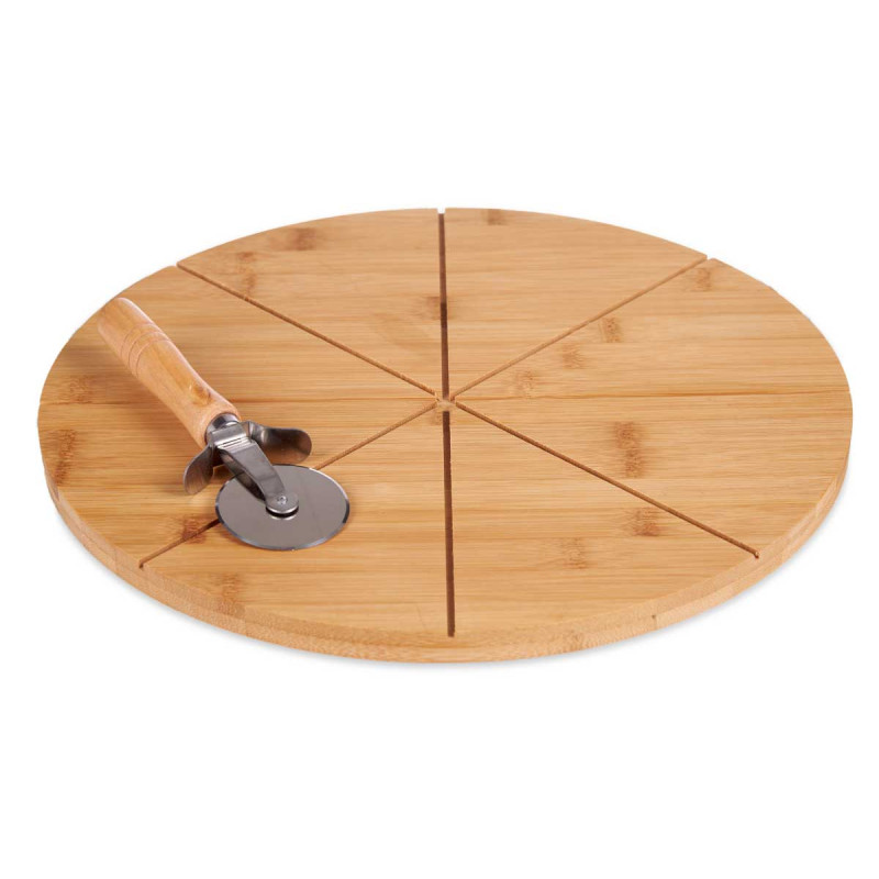 PLATO PIZZA BAMBU 35CM CON CORTA PIZZA BAMBU