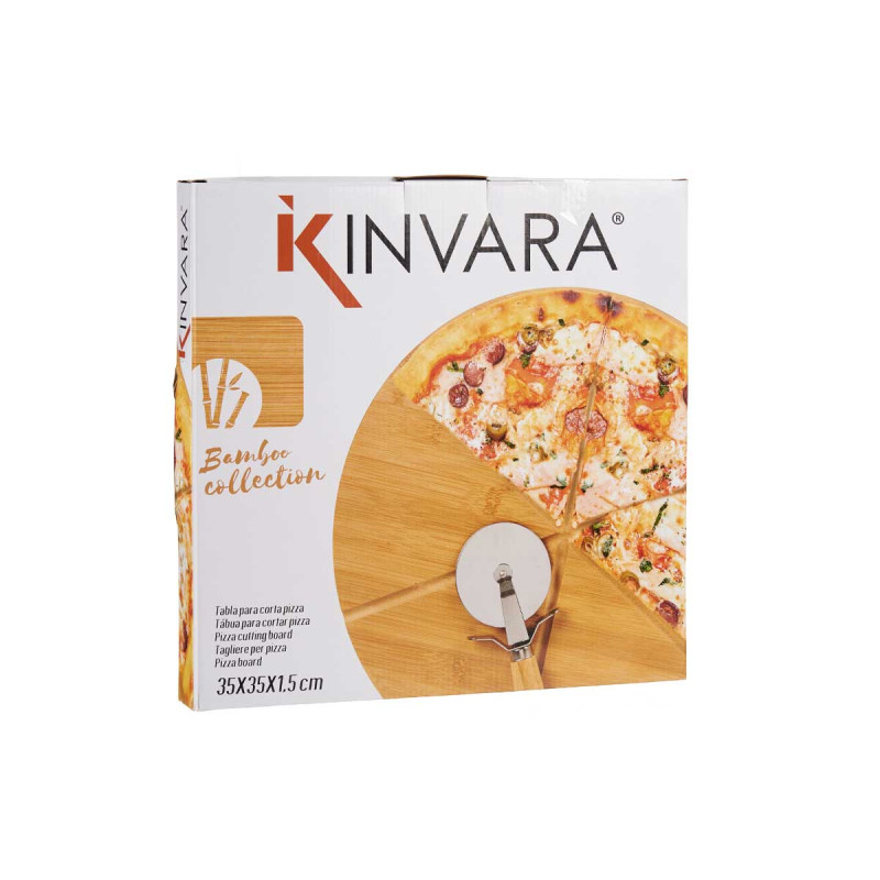 PLATO PIZZA BAMBU 35CM CON CORTA PIZZA BAMBU