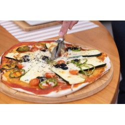 PRATO PIZZA BAMBU 35CM COM CORTA-PIZZA BAMBU 