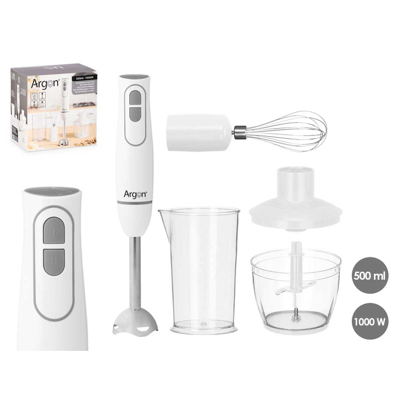 SET BLENDER ACCESSOIRES BLANC GRIS 1000W