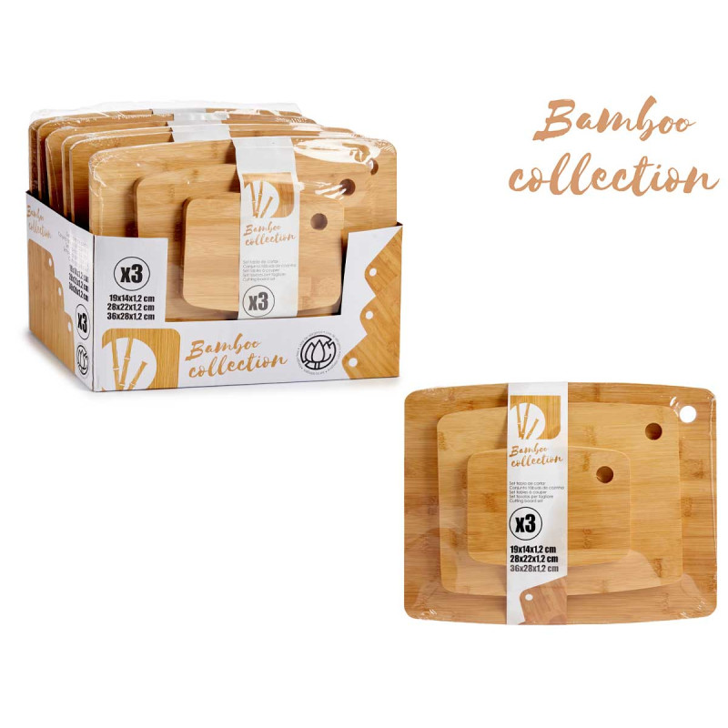 SET 3 PLANCHES DECOUPER BAMBOU 