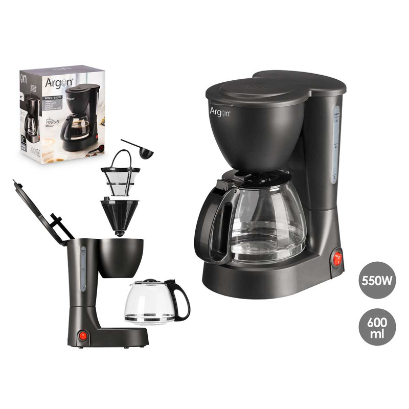 COFFE MAKER GLASS FILTER 6 CUPS 550W 0,6L