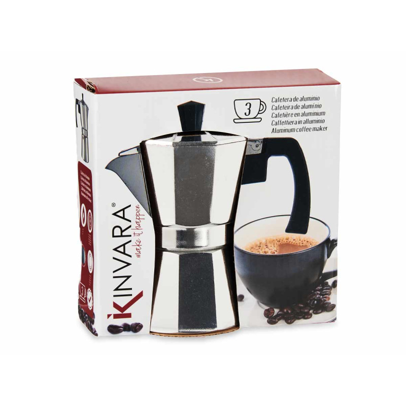 MOCA CAFFÈ ALLUMINIO 3 TAZZE CON MANIGLIA