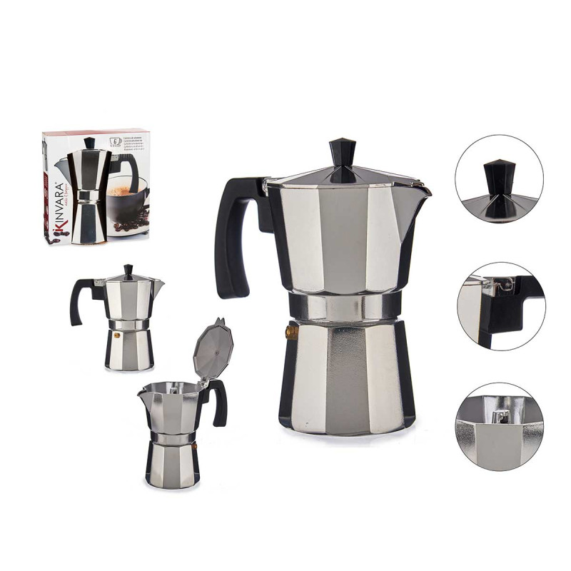 MOCA CAFFÈ ALLUMINIO 6 TAZZE CON MANIGLIA
