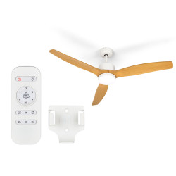 VENTILADOR TECHO LUZ 3 ASPAS EFECTO MADERA 40W