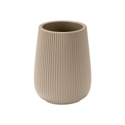 PORTE-BROSSE À DENTS RAYÉ BOMBÉ BEIGE