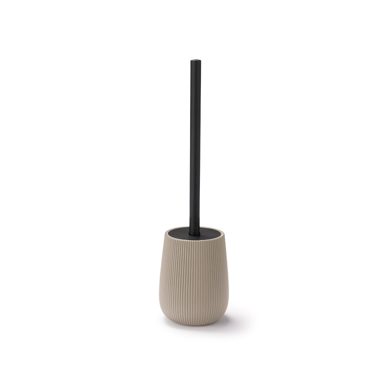 PUFFED STRIPES TOILET BRUSH BEIGE