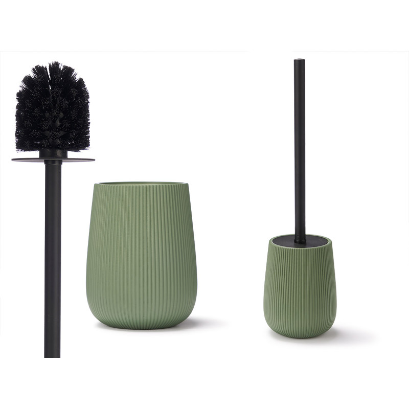 PORTE-BROSSE DE TOILETTE RAYÉ BOMBÉ VERT
