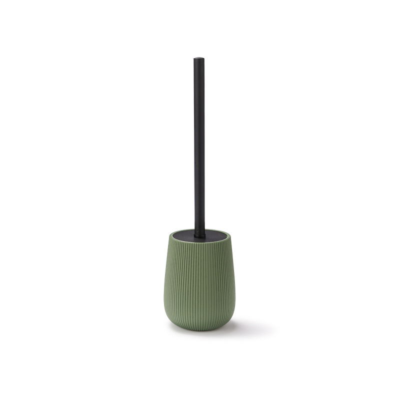 PUFFED STRIPES TOILET BRUSH GREEN