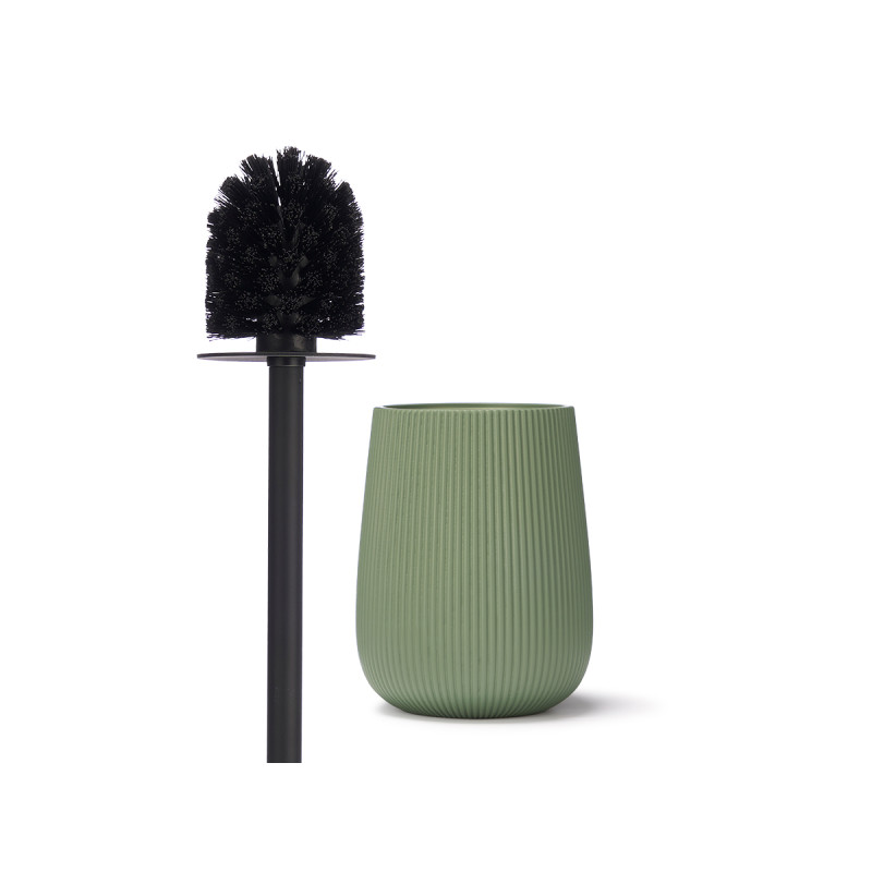 PUFFED STRIPES TOILET BRUSH GREEN