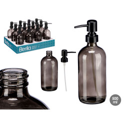 DISPENSEUR  VERRE ROND GRIS 500ML
