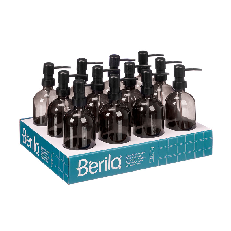 DOSEADOR EM VIDRO REDONDO CINZENTO 500ML