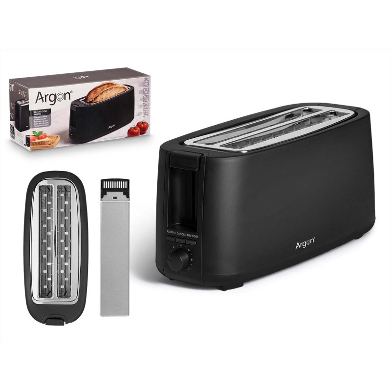 TOSTADORA DOBLE LARGA NEGRO 1400W