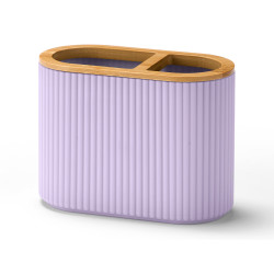 TOOTHBRUSH HOLDER DUBLE STRIPES BAMBOO LILAC 