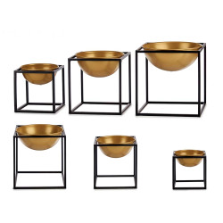 SET 3 PLANT POT WITH SQUARE STAND