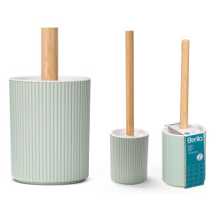 PORTE-BROSSE DE TOILETTE RAYURES BAMBOU MENTHE