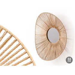 OVAL MIRROR FLARED ROPE 55CM