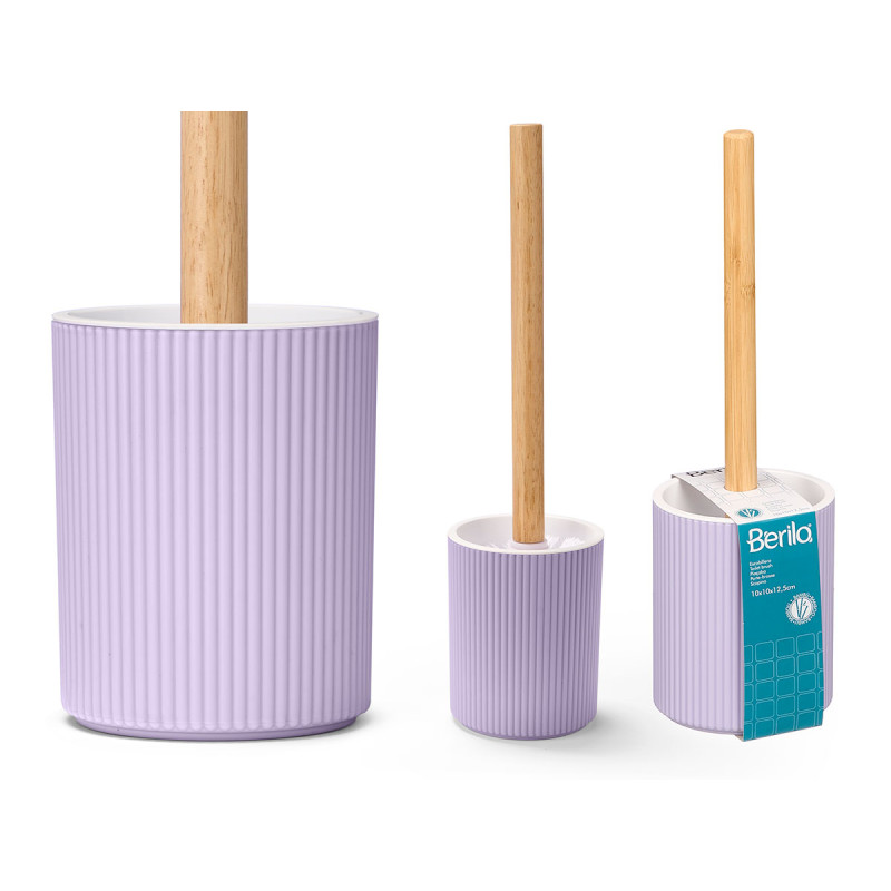 BAMBOO TOILET BRUSH STRIPES LILAC 