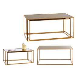 SET 2 TABLES RECTANGULAIRES NOIR OR