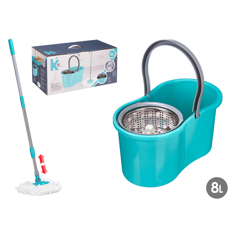 SEAU 8L ESSOREUSE ROTATIVE SERPILLÈRE MÉTAL