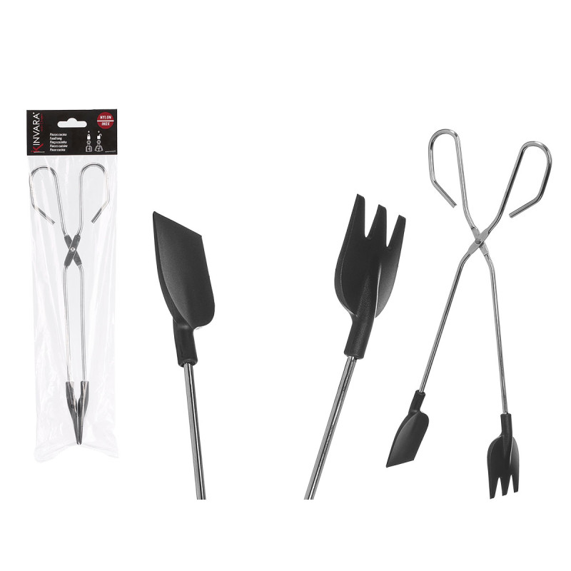 BLACK STEEL KITCHEN TONGS