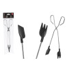 BLACK STEEL KITCHEN TONGS