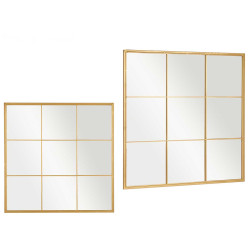 MIROIR FENETRE OR 90X90CM