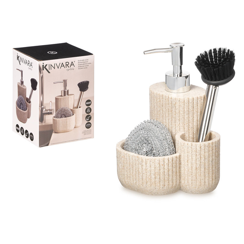 DOSIFICADOR COCINA ESTROPAJO CEPILLO CREMA