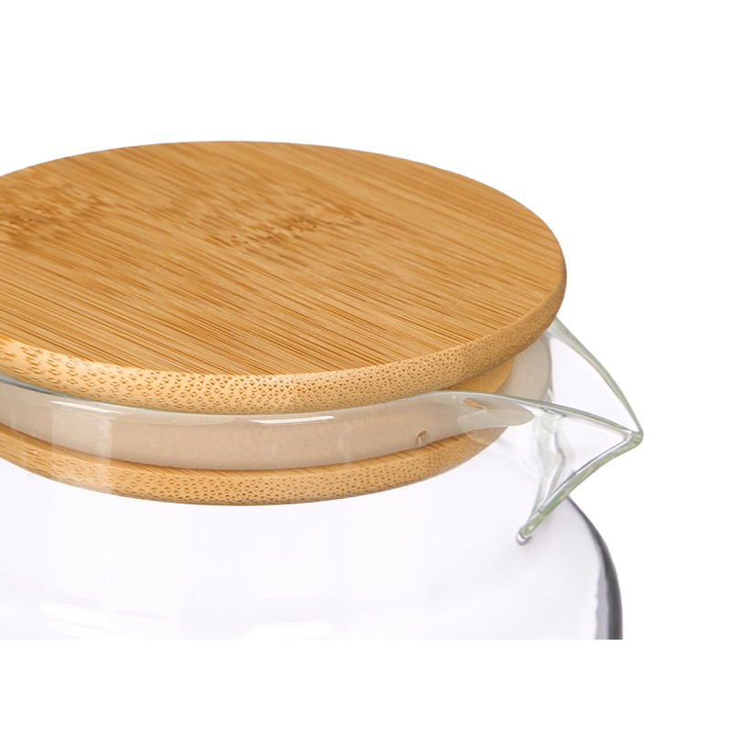 JARRA BOROSILICATO REDONDA TAPA BAMBU 1,2L JARRA BOROSILICATO REDONDA TAPA BAMBU 1,2L