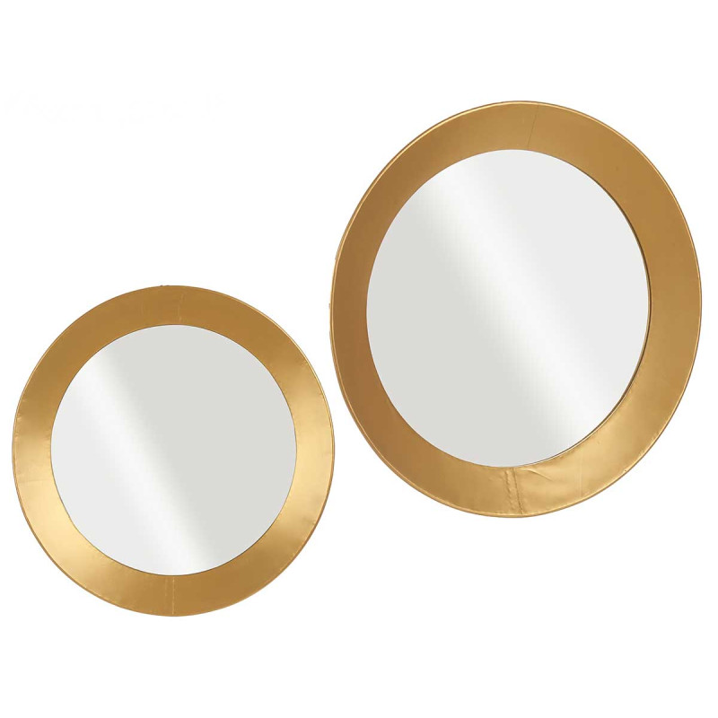 MIROIR ROND DORE 80CM