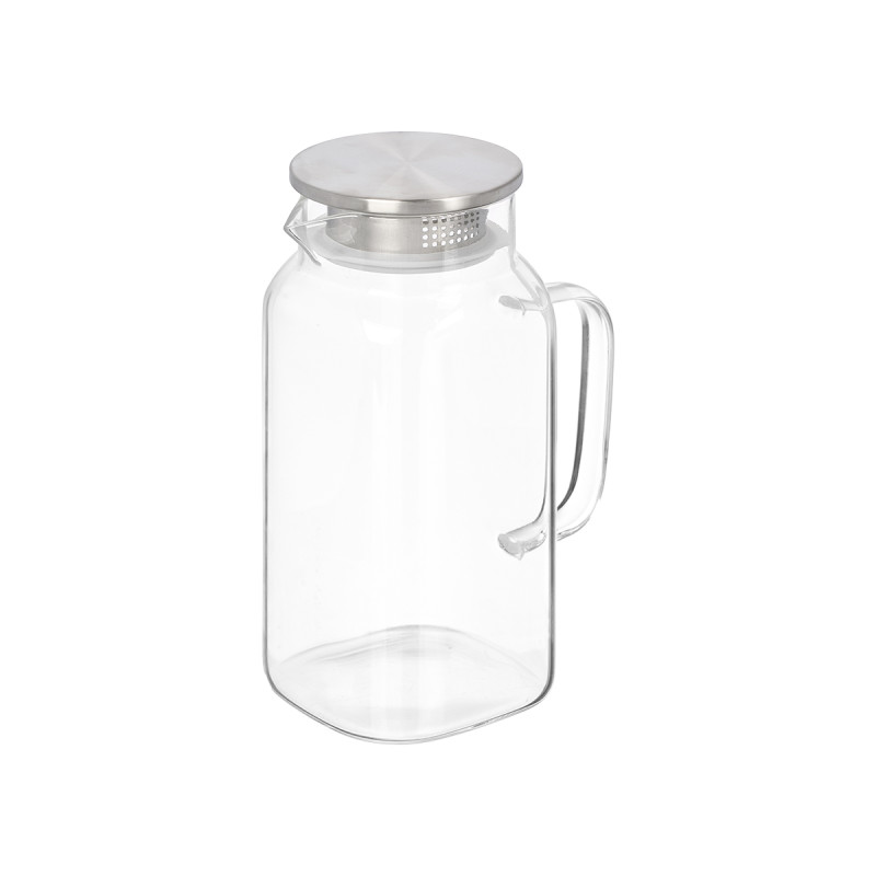 JARRA BOROSILICATO CUADRADA TAPA ACERO 1,5L JARRA BOROSILICATO CUADRADA TAPA ACERO 1,5L