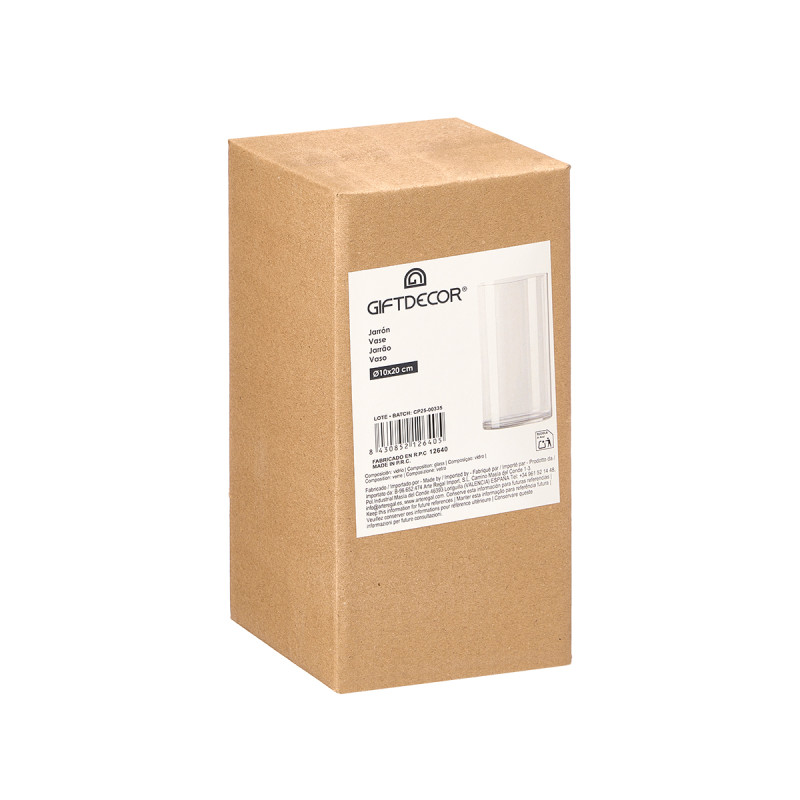 VASO CILINDRICO VETRO 10X20CM