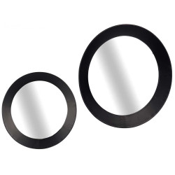 BLACK ROUND WINDOW MIRROR 80CM