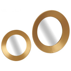 MIROIR ROND DORE 60CM